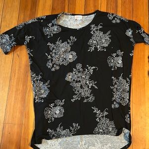 LuLaRoe Black Floral Tunic Top
